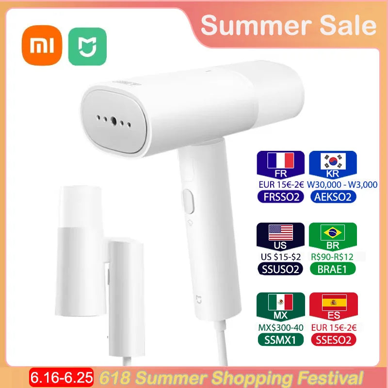 Xiaomi Handheld Garment Steamer 2 Iron Electric Steam Cleaner Portable Foldable Mite Removal Ironing Machine for Clothes