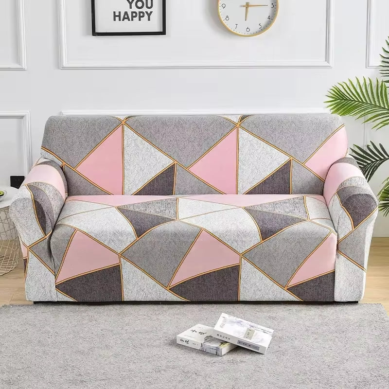 Flower Printed Elastic Sofa Cover - Antidirt Spandex Furniture Protector for Bedroom, Office, and Living Room Decor