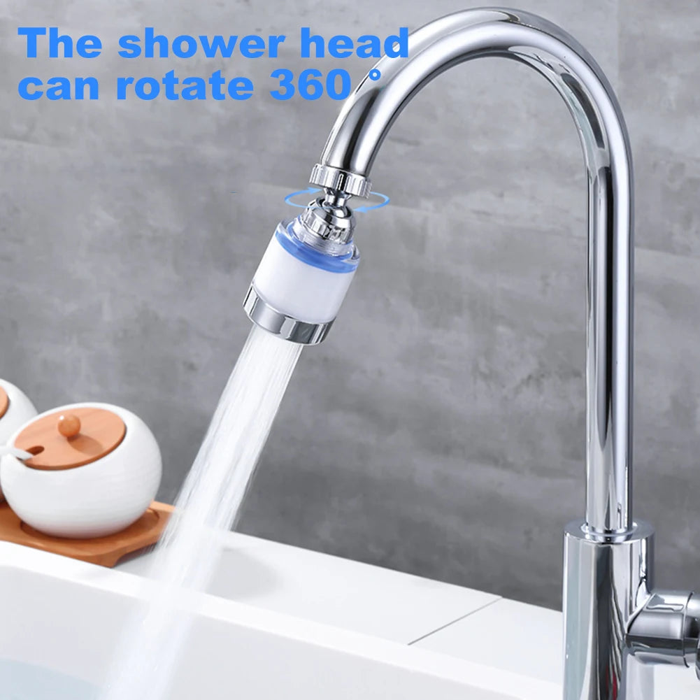 360 Degree Water Filter Tap with PP Cotton Filter Element Tap Descaler Attachment Easy to Install and Replace Suitable for Tap