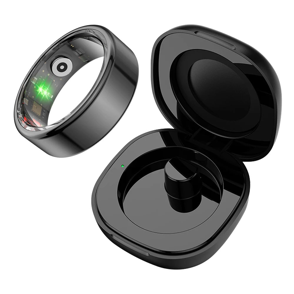 2024 R02 Smart Ring with Charging Case for Men Women, Battery Life, 39 Days, Health Monitor, 5ATM Waterproof