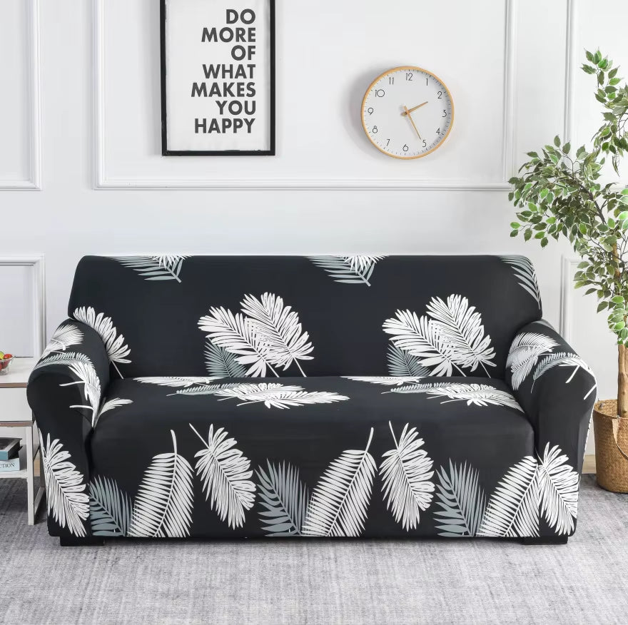 Flower Printed Elastic Sofa Cover - Antidirt Spandex Furniture Protector for Bedroom, Office, and Living Room Decor