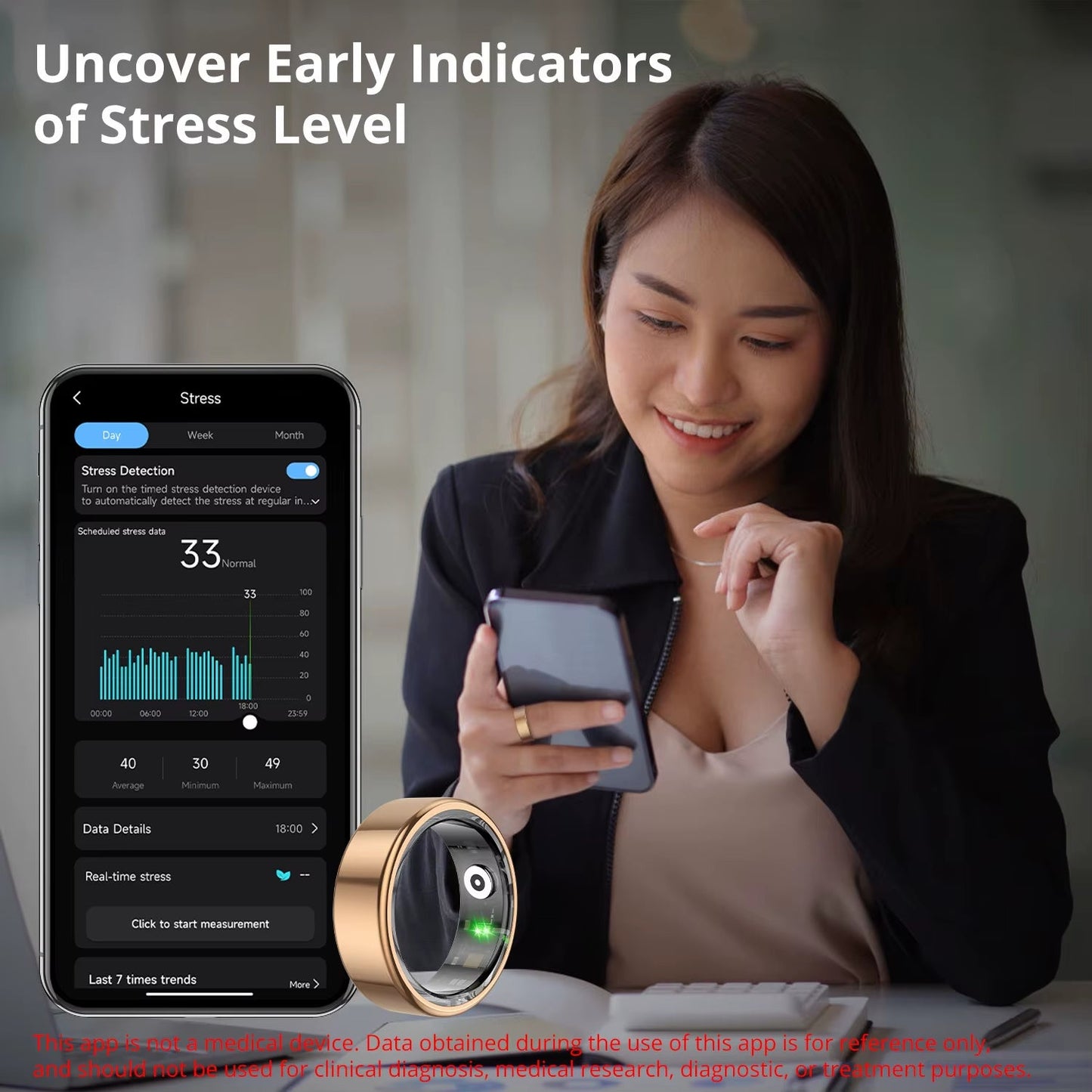 2024 R02 Smart Ring with Charging Case for Men Women, Battery Life, 39 Days, Health Monitor, 5ATM Waterproof
