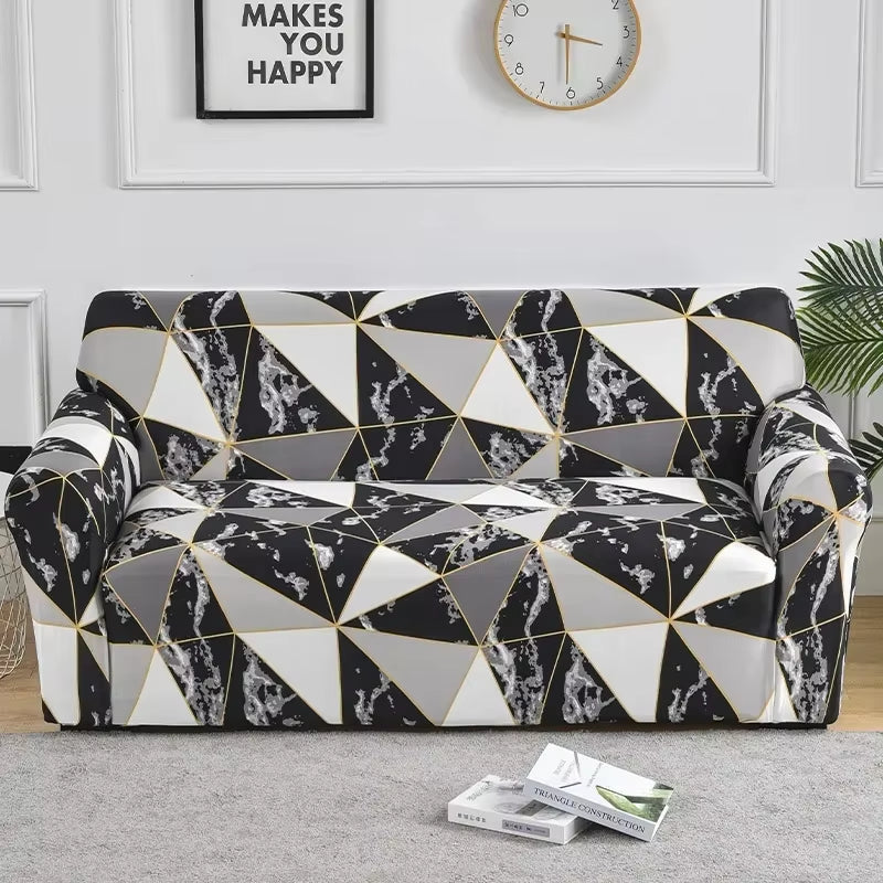 Flower Printed Elastic Sofa Cover - Antidirt Spandex Furniture Protector for Bedroom, Office, and Living Room Decor