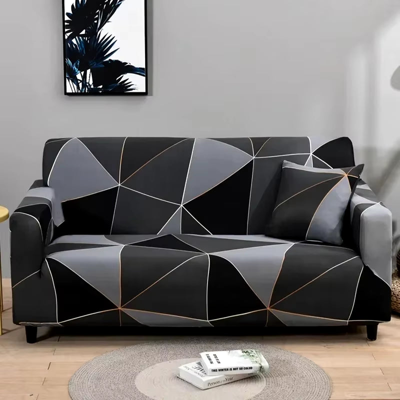 Flower Printed Elastic Sofa Cover - Antidirt Spandex Furniture Protector for Bedroom, Office, and Living Room Decor
