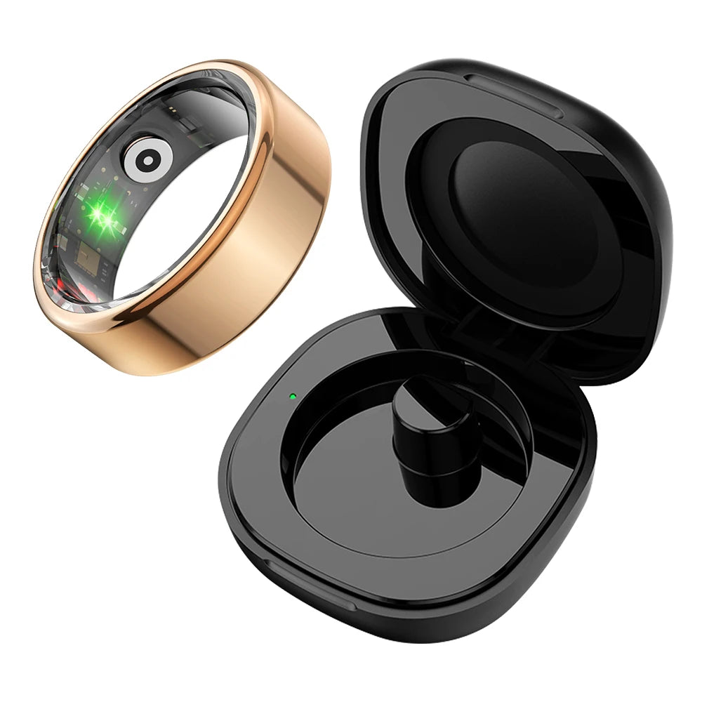 2024 R02 Smart Ring with Charging Case for Men Women, Battery Life, 39 Days, Health Monitor, 5ATM Waterproof