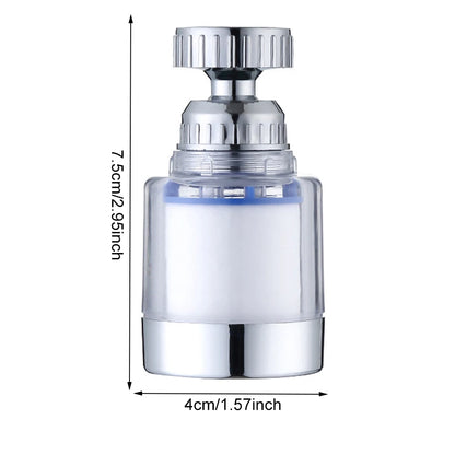 360 Degree Water Filter Tap with PP Cotton Filter Element Tap Descaler Attachment Easy to Install and Replace Suitable for Tap