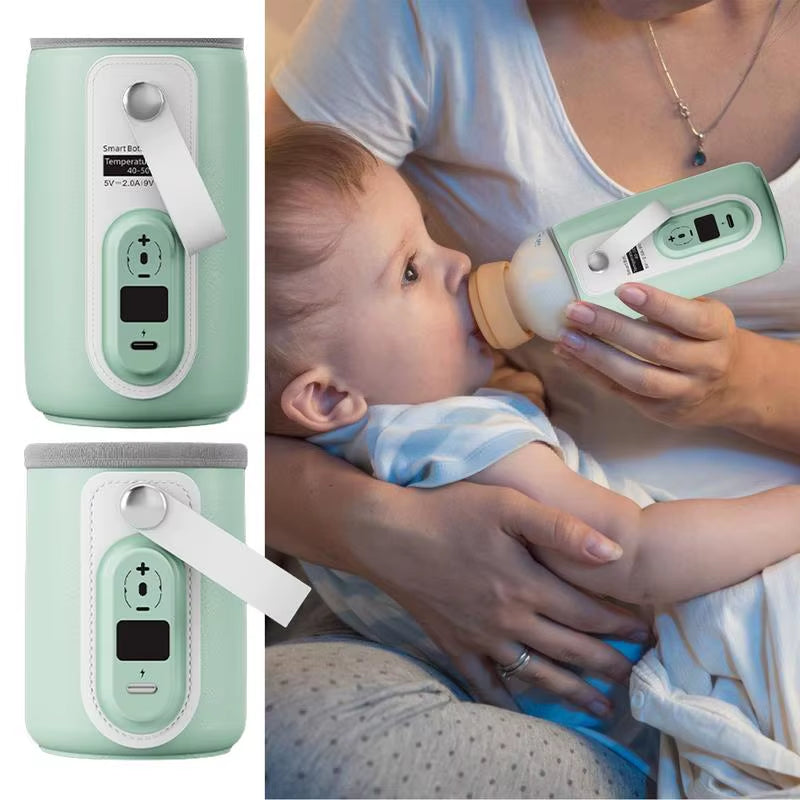USB Rechargeable Milk Water Warmer Cover Baby Nursing Bottle Heater Safe Insulated Bag for Infant Outdoor Traveling Accessories