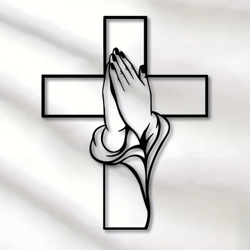 Cross & Hand Design Wall Decor, Modern Style Religious Wall Art, Wall Decor for Home Living Room Bedroom, Home Decor Ideas, Religious Decoration