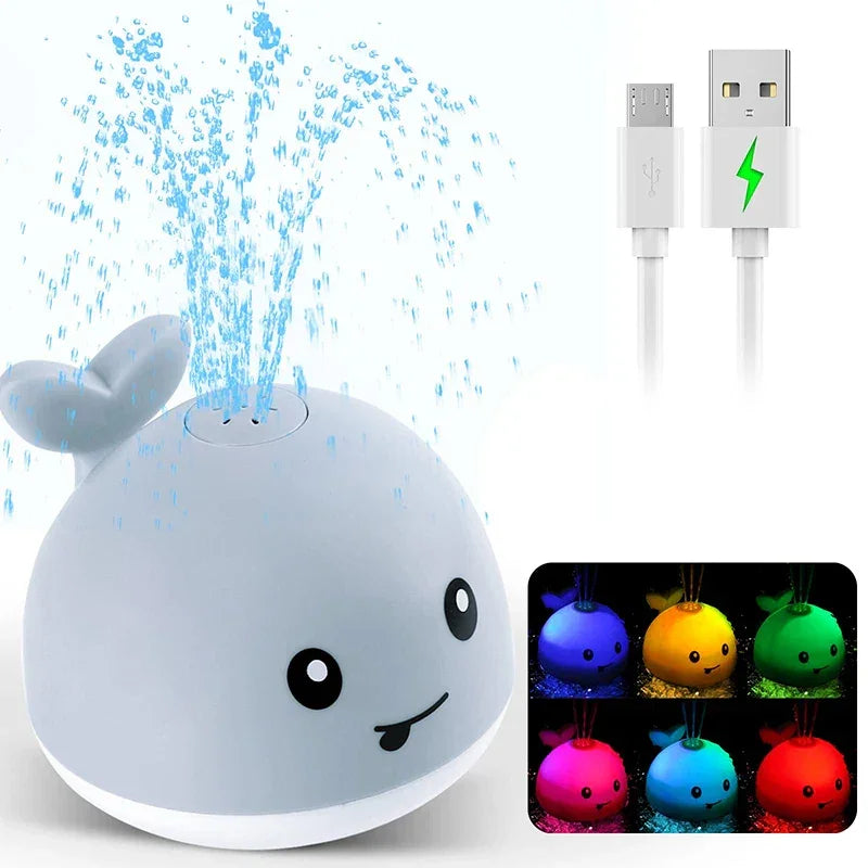 Interactive Whale Bath Toy LED Lights Upgraded (USB Rechargeable)