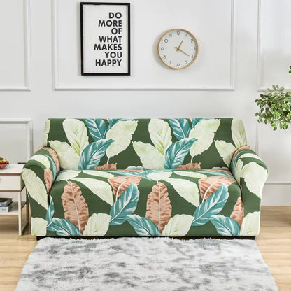 Flower Printed Elastic Sofa Cover - Antidirt Spandex Furniture Protector for Bedroom, Office, and Living Room Decor