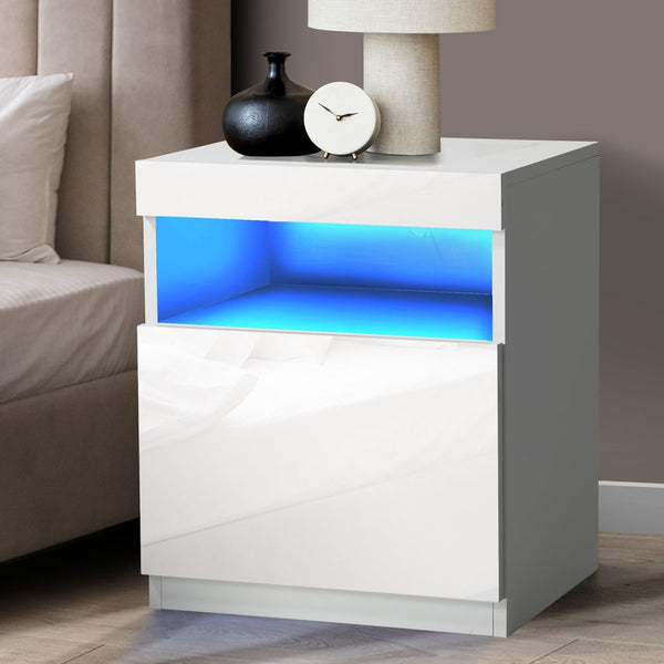 LED Bedside Table with Shelf